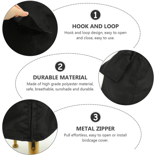 Two Handle Top Design Waterproof Bird Cage Cover Protective Birdcage Accessory Light Blocking Cage Cover Durable Pet Products