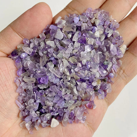 Natural Stone Gravel Crystal Chips 3-5mm Irregular Amethysts Quartz Reiki Healing Tumbled Stone for DIY Fish Tank Bonsai Decor