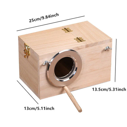 Wood Bird House Nest Birds Breeding Box Pet Bird House Nest Bird Parrot Breeding Cages Pet Accessories Home Balcony Decoration