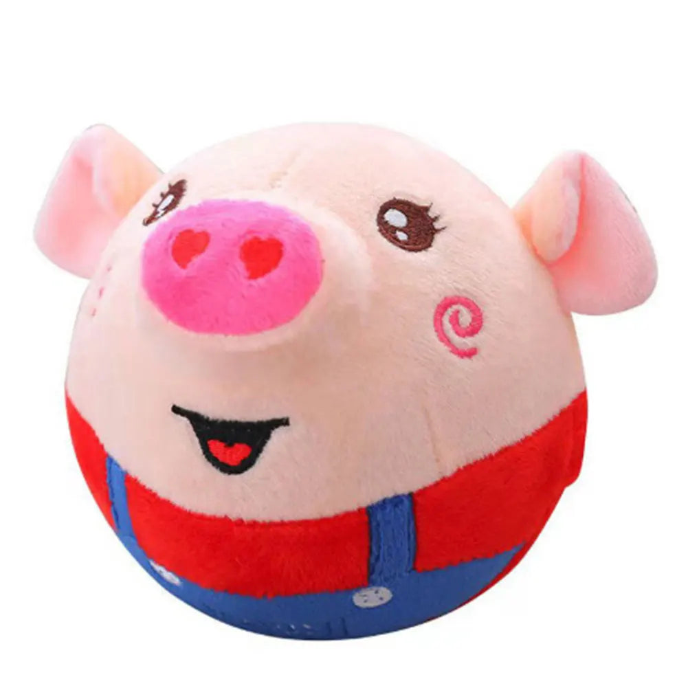 Cartoon Pig Active Moving Plush Toy for Dogs – Washable, USB Rechargeable, Interactive Talking Moving Ball Toy