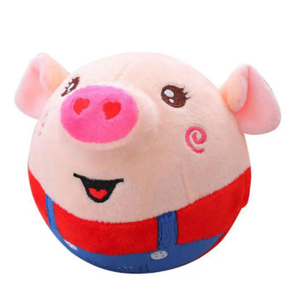 Cartoon Pig Active Moving Plush Toy for Dogs – Washable, USB Rechargeable, Interactive Talking Moving Ball Toy