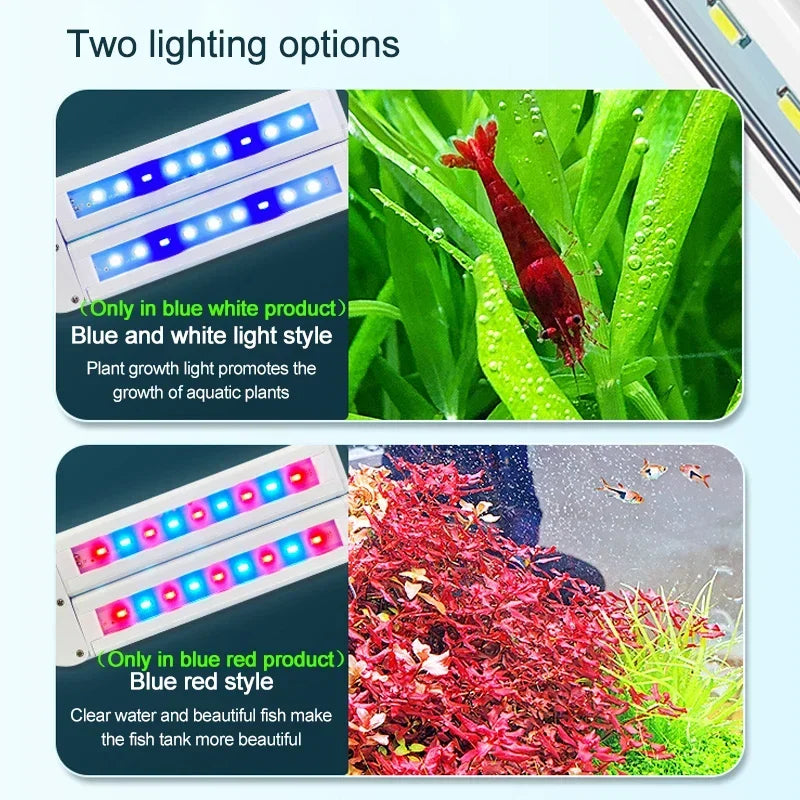 Super Bright Clip Lamp LED Aquarium Light for Aquatic Plant Grow Fish Tank Full Spectrum Timing Lamp 220-240V 30~70CM 4W 8W 13W