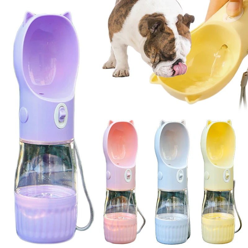 Pet Dog Water Bottle With Food Container For Small Medium Big Dogs Portable Travel Puppy Cat Water Dispenser Chihuahua Feeder