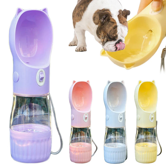 Pet Dog Water Bottle With Food Container For Small Medium Big Dogs Portable Travel Puppy Cat Water Dispenser Chihuahua Feeder