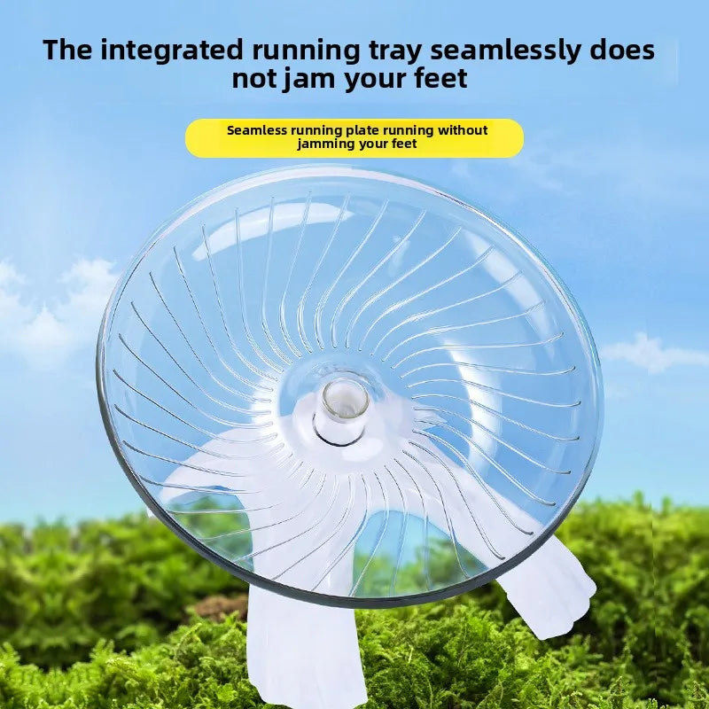 Pet Hamster Running Practice Wheel Mute Flying Saucer Steel Axle Wheel Running Disc Toys Cage It's A Good Choice for Small Pets
