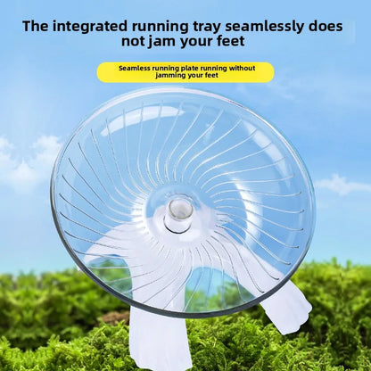 Pet Hamster Running Practice Wheel Mute Flying Saucer Steel Axle Wheel Running Disc Toys Cage It's A Good Choice for Small Pets