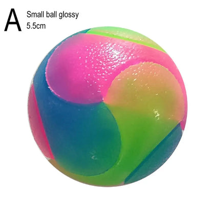 Pet Light Up Toy Ball Glowing LED Puppy Flashing Elastic Ball Toy Color Light TPR Ball Interactive Toys For Small pet