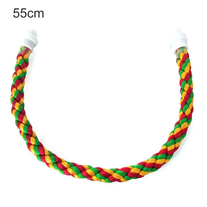 Bird Bite Toy Multi-color Parrot Standing Woven Rope Toy  Bird Chew Toy Bendable Pet Parrot Standing Perches  For Parakeet