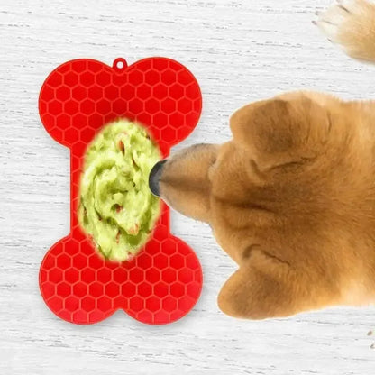 Bone-Shaped Silicone Dog Lick Pad - Relieve Boredom & Anxiety with Delicious Treats!