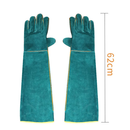 Multi-function Anti-Bite Safety Gloves Ultra Long Leather Pets Grip Biting Protective Gloves for Catch Dog Cat Reptiles Animal