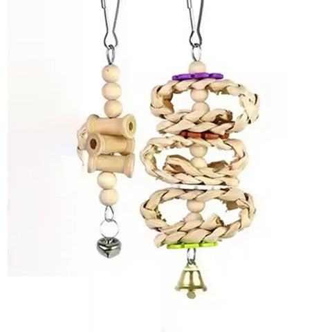 8PCS Bird Toy Set Chew Proof Bird Supplies Small Bird Toys Cloud Ladder Swing Parrot Toys Cage Accessories