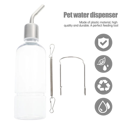 2 Pcs Rabbit Water Bottle Pet Hanging Feeder Leak Proof Transparent Design Guinea Pig Dispenser Container Watering Supplies