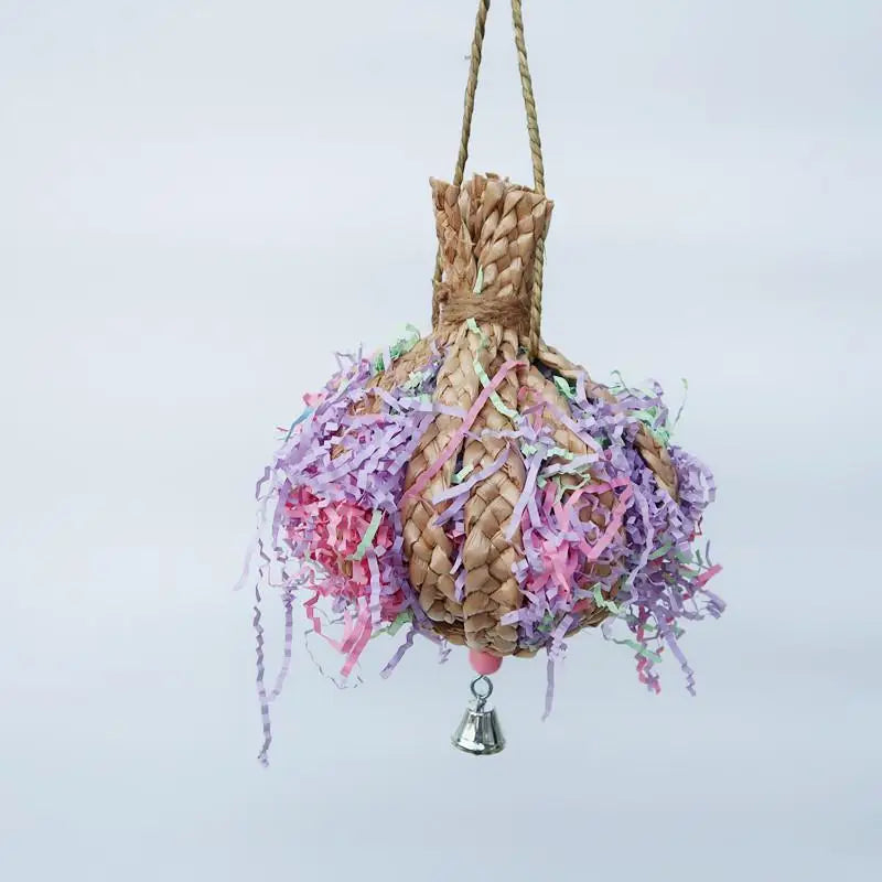 Parrot Shredder Toy Dry Anti-biting Parrot Cage Foraging Toy Chewing Toy with Bell Parrots Toys And Bird Accessories For Pet Toy