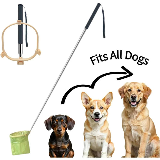 Outdoor portable pet poop shovel, foldable and extended non-contact dog feces and garbage cleaning tool