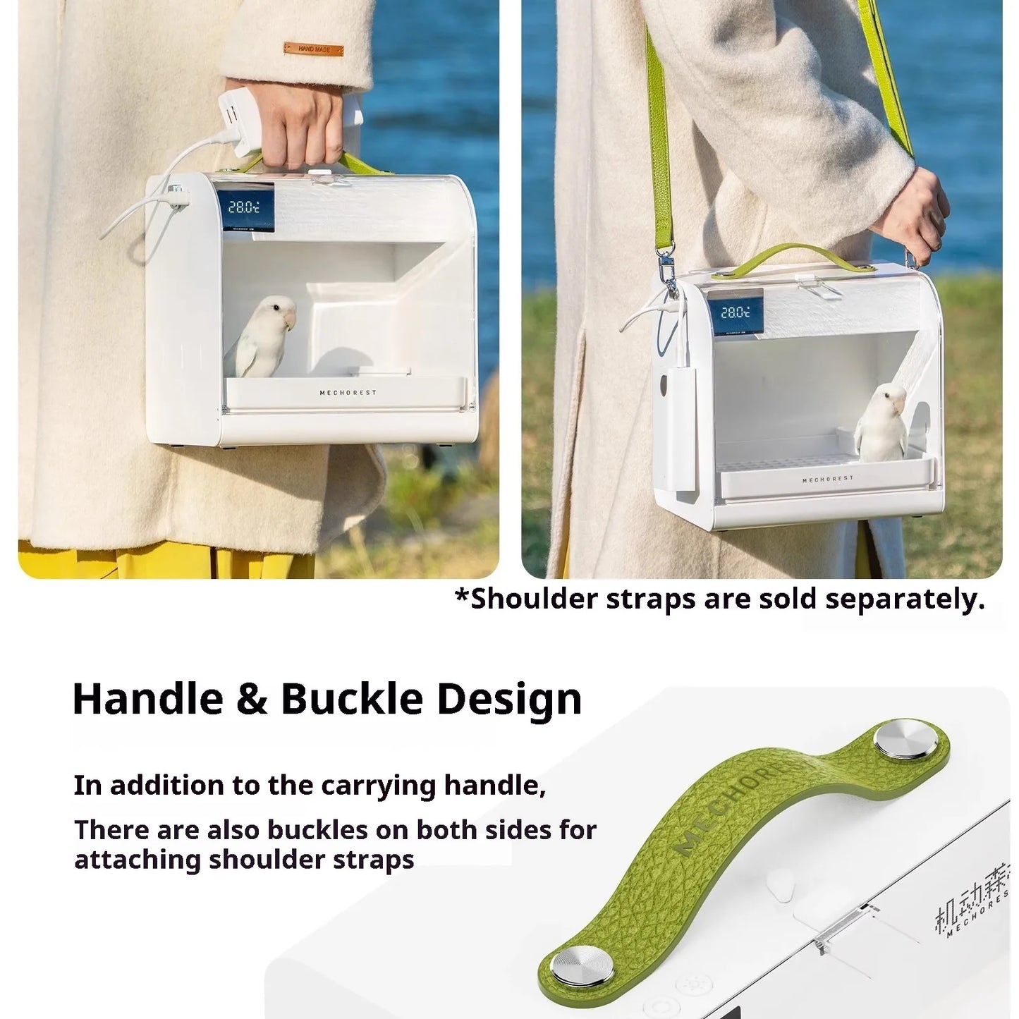 Bird Carrier Backpack Travel Cage Portable Pet Bird Brooder With Temperature Control Design Portable Birdcage for Small Birds