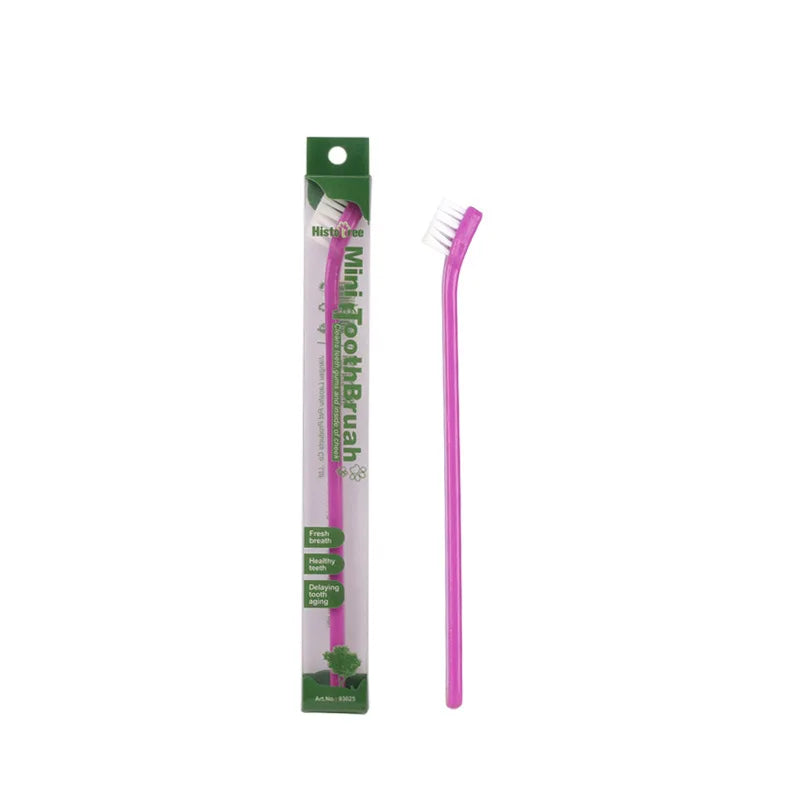 Vet Recommended Dog Toothbrush - Micro Head Teeth Cleaning Tool for Small Mouth Dogs Cats, 360° Gum Care Pet Dental Kit