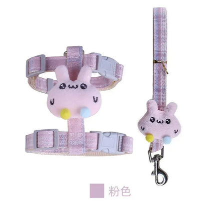 Cute Cartoon Cat Harness Walking Pet Harnesses and Leash Set for Cats Gatos Kitten Garfield Accessories Supplies