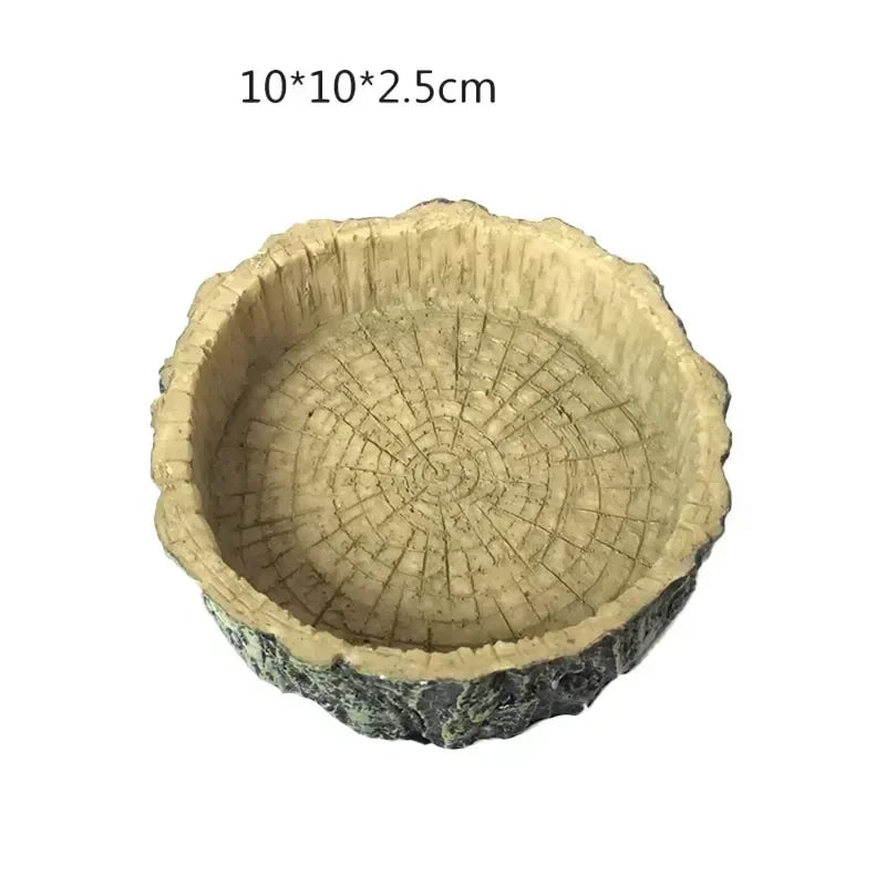 Reptile Box Tortoise Feeding Basin Synthetic Resin Shallow Water Basin Spider Snake Lizard Turtle Feeding Basin Reptile Supplies