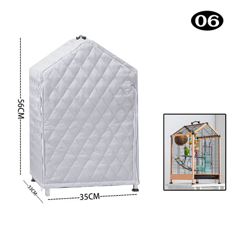 Winter Warm Bird Cage Cover Cotton Quilted Cage Cover Canopy Rain Proof Protective Parrot Cage Accessories