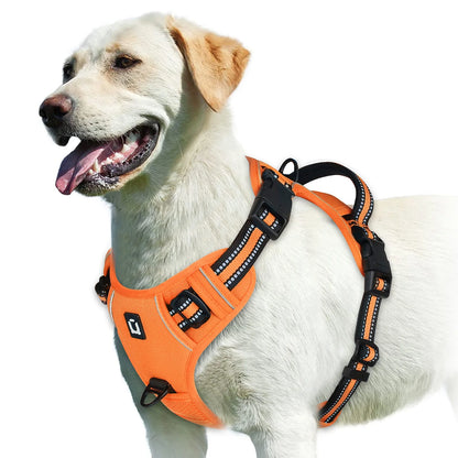 Soft Padded No-Pull Dog Harness with Easy-Grip Handle and Adjustable Straps for Sizes