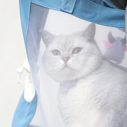 OUWO Small Cat Dog Carrier Tote Breathable Mesh Pet Carrier Bag Soft Sided Foldable Kitten Travel Bag Pet Supplies