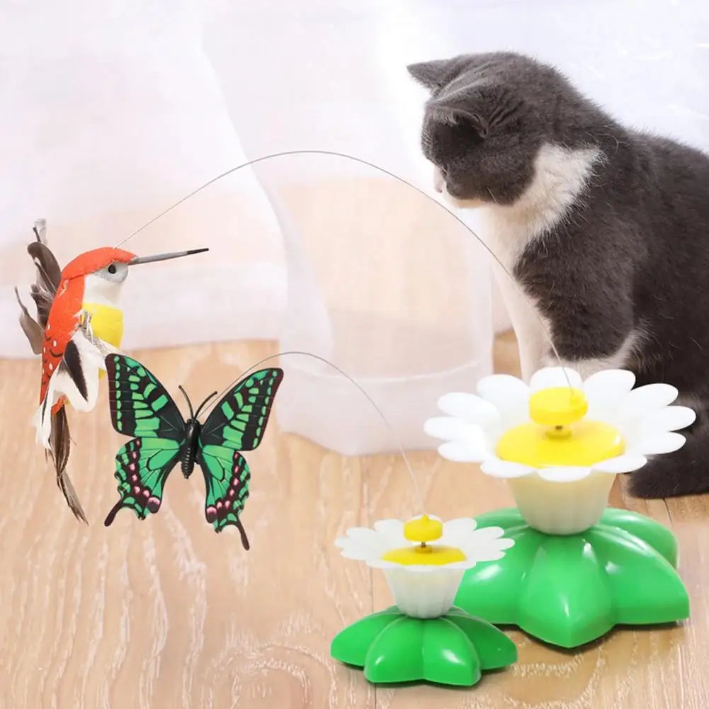 1PCS Electric Butterfly Cat Toy Shake Rotating Flying Automatic Humming Bird Intelligence Training Funny Toys