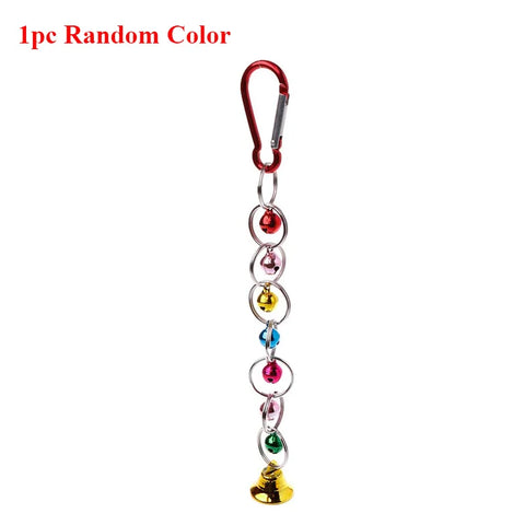 1Pc Parrot Bite Toy Bird Ring Bell Parrot Hanging Swing Chain Toy Parakeet Chew Swings Toy with Hanging Bells Bird Accessories