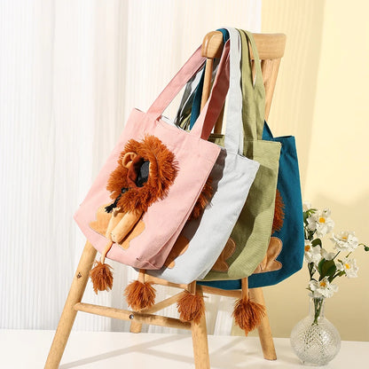 Waterproof Fabric Outdoor Cat Accessories Pet Travel Sling Carriers Handbag One Shoulder Canvas Pet Bag