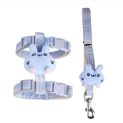 Cute Cartoon Cat Harness Walking Pet Harnesses and Leash Set for Cats Gatos Kitten Garfield Accessories Supplies