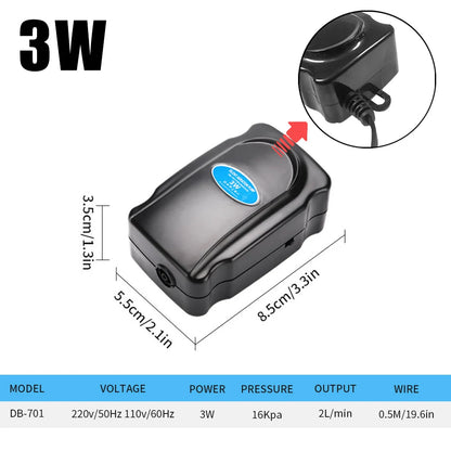 Adjustable Aquarium Air Pump 110V~220V Air Pump 3W~12W For Bedroom Fish Tank Silent Oxygen Pump Air Compressor