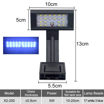 LED Aquarium European Standard 220V Fish Tank Light Ultra-thin Plant Growth Clip Light Aquarium Light Lighting 5W/7W/9W/12W