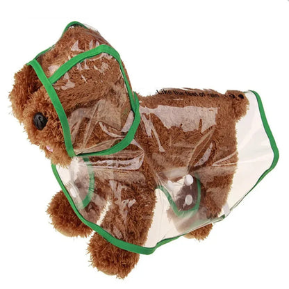 Pet Raincoat Puppy Hooded Raincoat Dog Transparent Rainwear Pet Outing Supplies