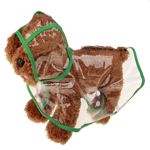 Pet Raincoat Puppy Hooded Raincoat Dog Transparent Rainwear Pet Outing Supplies
