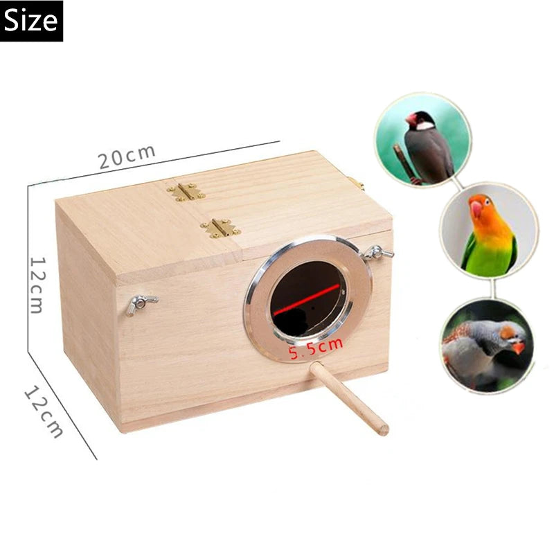 Wood Bird House Nest Birds Breeding Box Pet Bird House Nest Bird Parrot Breeding Cages Pet Accessories Home Balcony Decoration