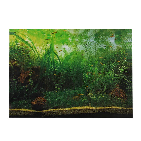 Aquarium Background Poster PVC Adhesive Sticker Fish Tank Seafloor Water Grass Background Decoration Painting PVC Sticker