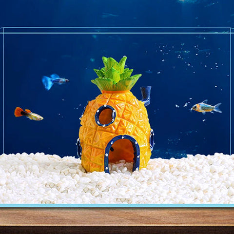 Aquarium Decoration Landscaping Accessories Fish Tank Aquarium Decoration Cartoon Character Pineapple house decoration