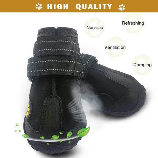 Dog Shoes for Large Dogs Medium Dog Boots & Paw Protectors for Winter Snowy Day Summer Hot Pavement Waterproof Anti Slip Sole