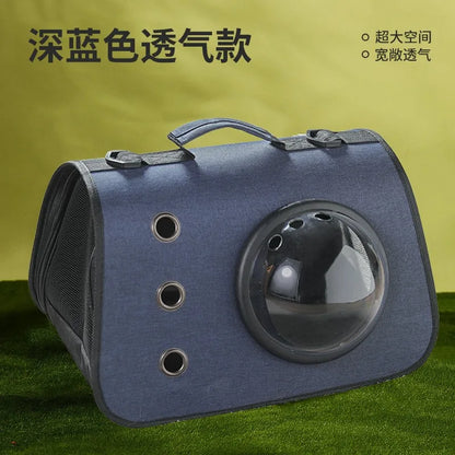 Foldable Cat Carrier Backpack – Cute Cartoon Design with Airflow Vents & Shoulder Strap Interface, Pet Travel Bag for Cats