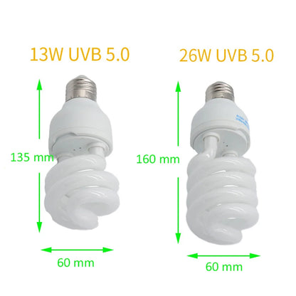 13W UVB Heating Lamps 5.0 10.0 Reptile Lamp Energy Saving Light Turtle Lizard Snake Reptile UVB Heating Lights