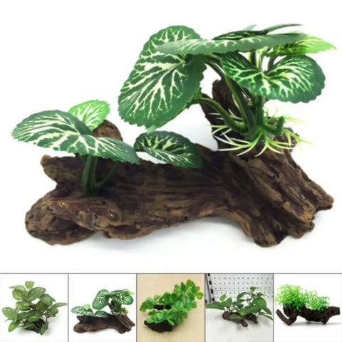 Simulated Water Plants Turtle Tank Scenery Plants Aquarium Fish Tank Decoration Sunken Wood