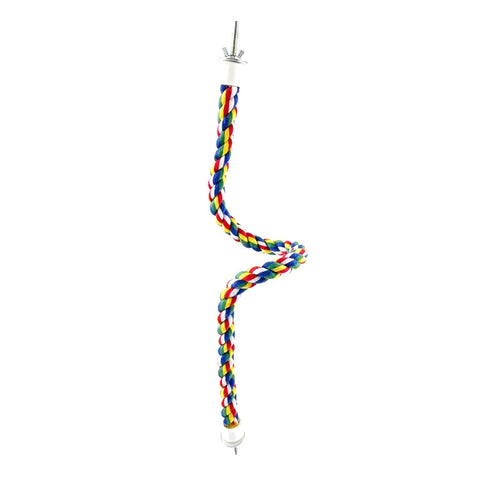 40/60/80cm Colorful Parrot Rope Hanging Braided Budgie Bird Cage Cockatiel Toy Pet Stand Accessories Ladder Swing Supplies