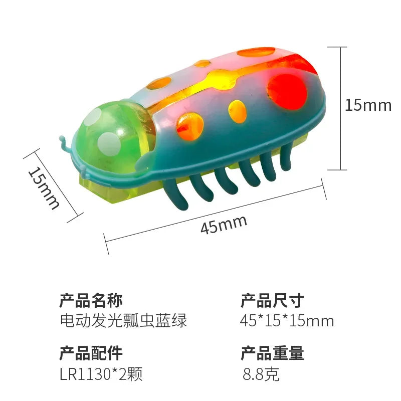 Interactive Mini Electric Bug Cat Toy Kitten Escape Obstacle Automatic Flip Toy Battery Operated Vibration Beetle Supplies