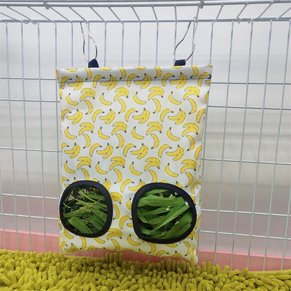 Rabbit Hay Feeder Small Animal Hanging Hay Bag for Bunny Guinea Pigs Chinchilla Feeder Food Dispensers Bag Pet Feeding Bag