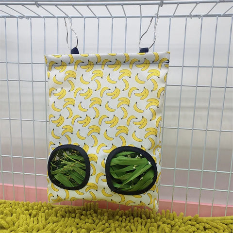 Rabbit Hay Feeder Small Animal Hanging Hay Bag for Bunny Guinea Pigs Chinchilla Feeder Food Dispensers Bag Pet Feeding Bag