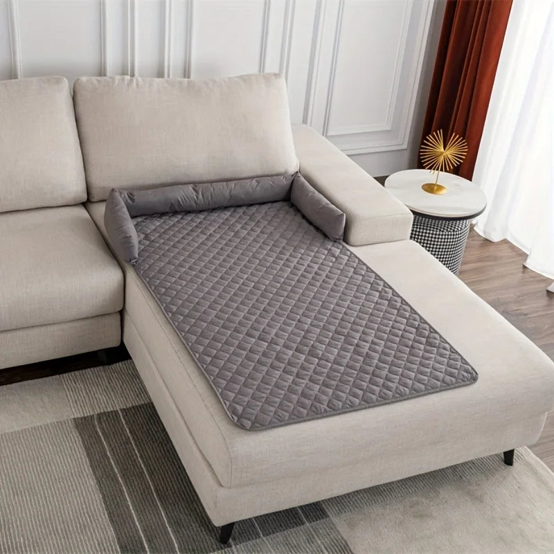 Pet Sofa Bed, Slip Resistant, Waterproof&Anti-Leakage, Washable Couch Protector with Removable Bolster Cushions, for Dogs, Cats