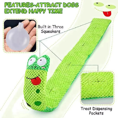 Dog Puzzle Feeder Interactive Toy Indestructible Plush Sound Squeak Puppy Toys For Resistant Foldable Snail Dogs Supplies