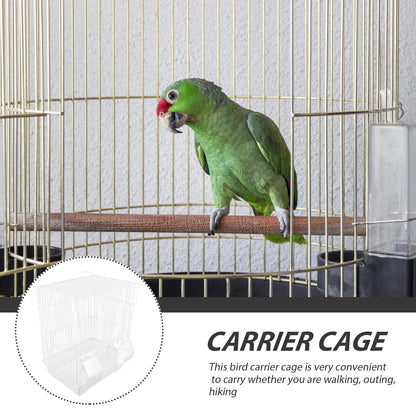 Iron Birdcage White Portable Wire Parrot Cage For Outing Pet Bird Cage Breathing Space Bird Cages Nests Pet Products