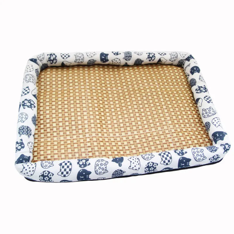 Pet Summer Mat Dog Cooling Sofa Breathable Pad Moistureproof Rattan Wear Cat Mat