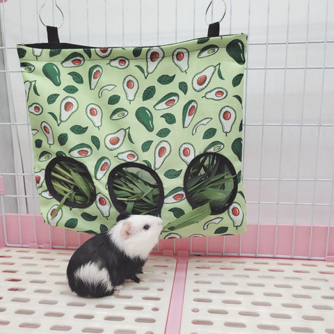 Rabbit Hay Feeder Small Animal Hanging Hay Bag for Bunny Guinea Pigs Chinchilla Feeder Food Dispensers Bag Pet Feeding Bag