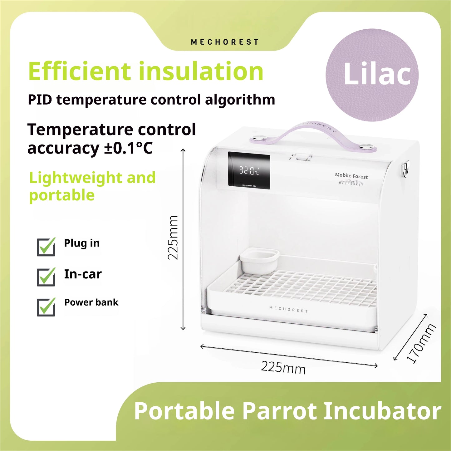 Bird Carrier Backpack Travel Cage Portable Pet Bird Brooder With Temperature Control Design Portable Birdcage for Small Birds